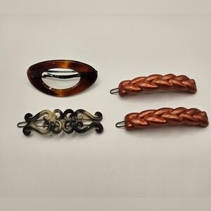 4 Vintage Barrettes Made In France Hair Accessories Durable